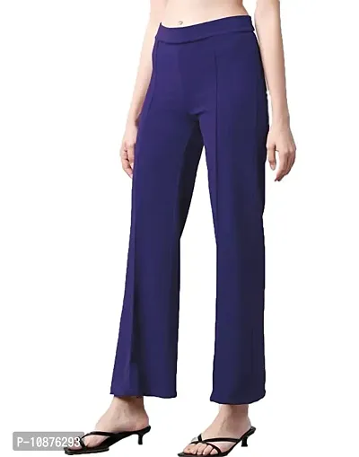 Classic Cotton Lycra Solid Trouser for Women-thumb3
