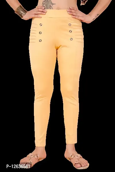 SUHANI s Cotton Lycra ankle length jeggings type pant for Women Skin Fit pant for Womens (Peach)