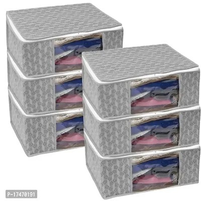 SAHUS Super Saver Dhamakaa Offer- Saree Cover Storage Cover PRINT GREY 6 PCS