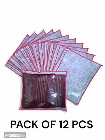 SAHU'S Super Saver Dhamakaa Offer- Saree Cover Storage Cover PINK SAREE COVER 12 PCS