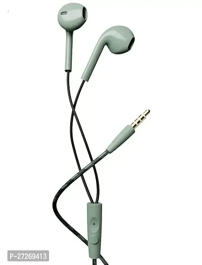 Classic Green 3.5 MM Wired Earphone With Microphone-thumb0