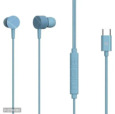 Classic Blue Type C Wired Earphone With Microphone-thumb0