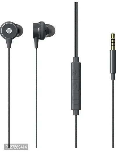 Classic Grey 3.5 MM Wired Earphone With Microphone-thumb0