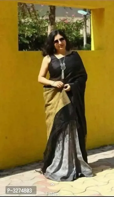 Multicoloured Khadi Cotton Saree with Blouse Piece