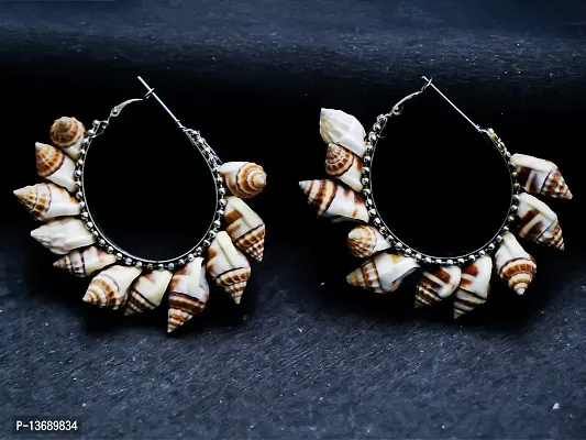 Multicolor Seap Style Hoop Earrings-thumb2