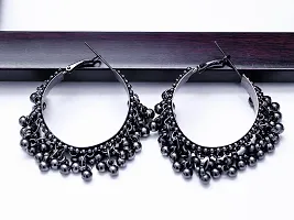 Black Oxidised Cirlular Earrings-thumb1