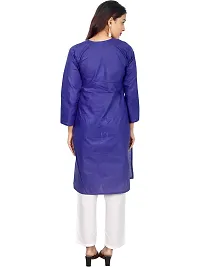 Ibtida Women Embroided Kurta Cotton (Blue)-thumb1