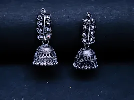 Black Oxidised Jhumkas Earrings-thumb1