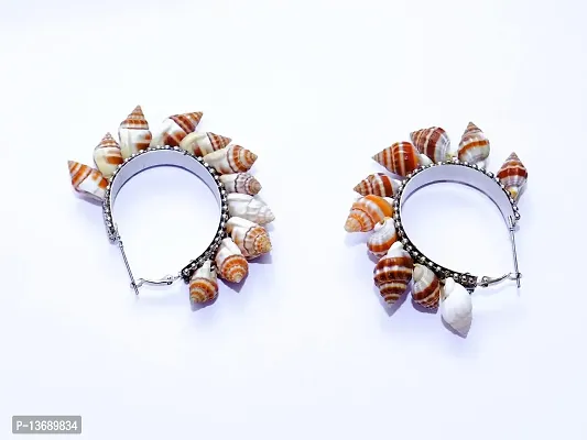 Multicolor Seap Style Hoop Earrings-thumb3