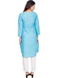 Ibtida Women Embroided Kurta Cotton (Blue)-thumb1