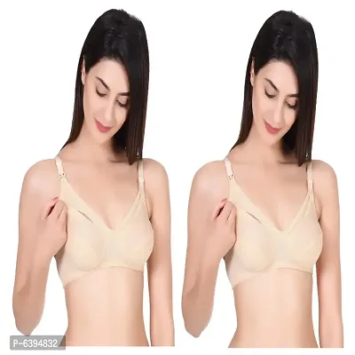 Ultra light  Nursing Bra Combo of 2 Skin Color-thumb2