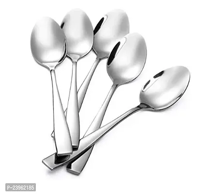 Premium Quality Stainless Steel Big Dinner Spoon/Table Spoon Set Of 5 Pcs Length : 18 Cm, Thickness:2 Mm