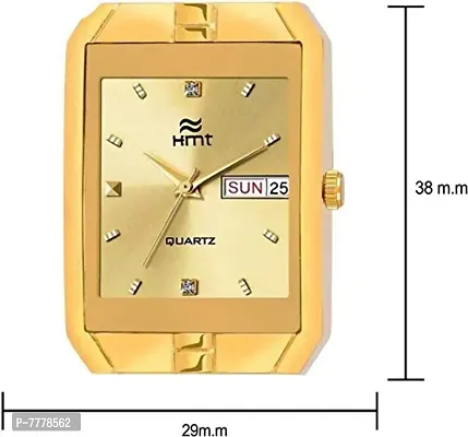 HEMT Fashion Analogue Men's Watch(Golden Dial Gold Colored Strap)-HM-GSQ005-GLD-GLD-thumb4