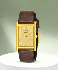 Stylish Brown Synthetic Leather Analog Watch For Men-thumb1
