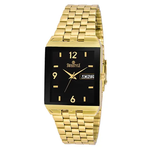 Golden Day & Date Metal Watches For Men