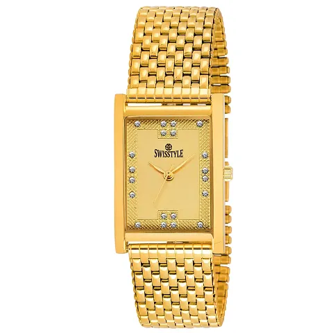 Stylish Metallic Golden Strap Watches for Men