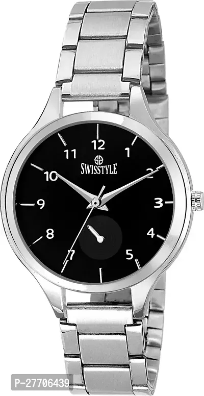 Trendy Silver Metal Analog Watch For Women-thumb0