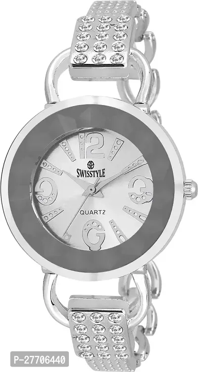 Trendy Silver Metal Analog Watch For Women-thumb0