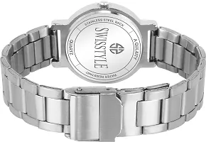 Trendy Silver Stainless Steel Analog Watch For Women-thumb2