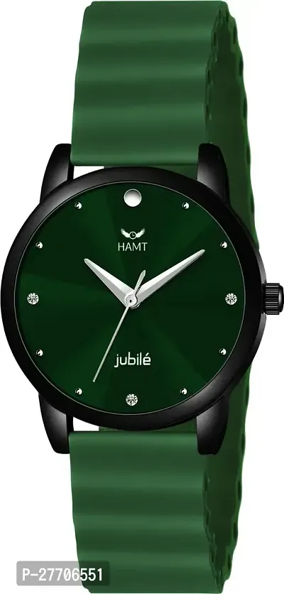 Trendy Green Silicone Analog Watch For Women