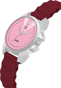 Trendy Maroon Silicone Analog Watch For Women-thumb1