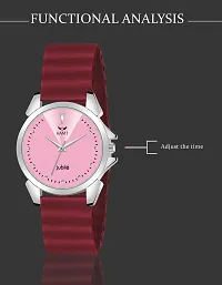 Trendy Maroon Silicone Analog Watch For Women-thumb3