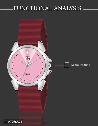 Trendy Maroon Silicone Analog Watch For Women-thumb4