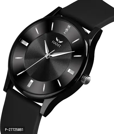 Stylish Black Silicone Analog Watch For Men-thumb3