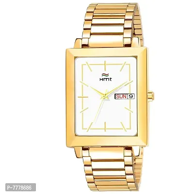 HEMT Day and Date Display Men's Analog Watch - Gold