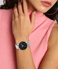 Trendy Silver Stainless Steel Analog Watch For Women-thumb1