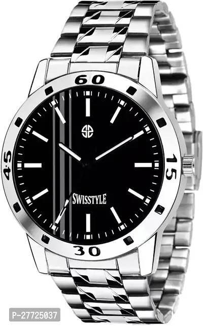 Stylish Silver Stainless Steel Analog Watch For Men-thumb0