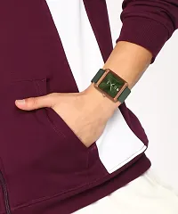 Stylish Green Silicone Analog Watch For Men-thumb1