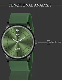 Stylish Green Silicone Analog Watch For Men-thumb1