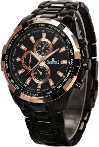 Stylish Black Metal Analog Watch For Men-thumb1