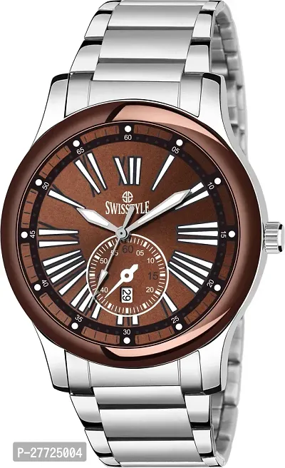 Stylish Silver Metal Analog Watch For Men