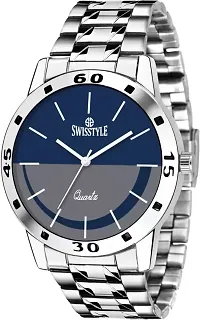 Stylish Silver Stainless Steel Analog Watch For Men-thumb1