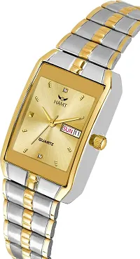 Stylish Golden Stainless Steel Analog Watch For Men-thumb1
