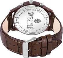 Stylish Brown Synthetic Leather Analog Watch For Men-thumb2