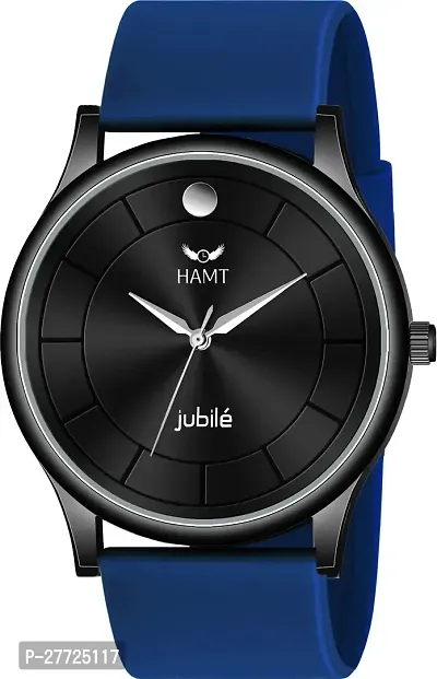 Stylish Blue Silicone Analog Watch For Men-thumb0