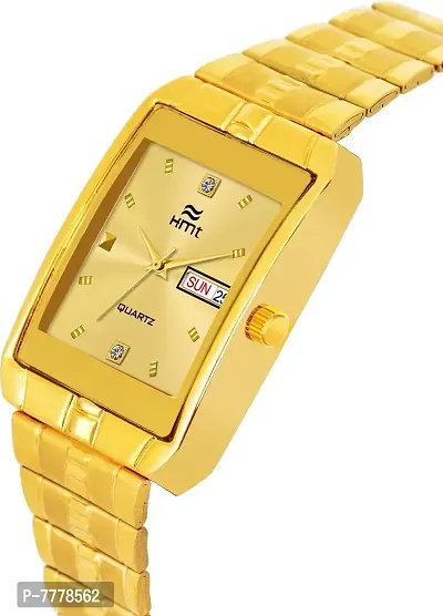 HEMT Fashion Analogue Men's Watch(Golden Dial Gold Colored Strap)-HM-GSQ005-GLD-GLD-thumb2