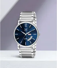 Stylish Silver Metal Analog Watch For Men-thumb1