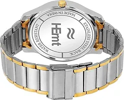 HEMT Fashion Analogue Men's Watch(Gold Dial Silver Colored Strap)-thumb2