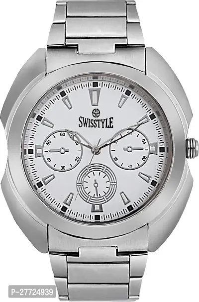 Stylish Silver Metal Analog Watch For Men