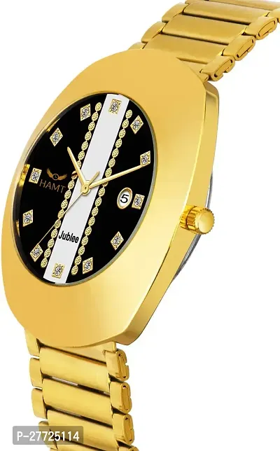 Stylish Golden Metal Analog Watch For Men-thumb2