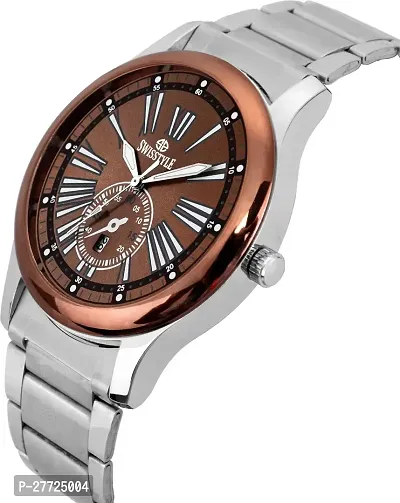 Stylish Silver Metal Analog Watch For Men-thumb2