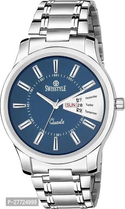 Stylish Silver Metal Analog Watch For Men