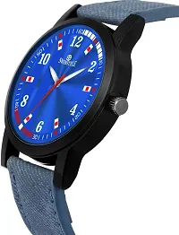 Stylish Blue Synthetic Leather Analog Watch For Men-thumb2