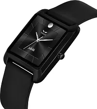 Stylish Black Silicone Analog Watch For Men-thumb2