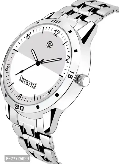 Stylish Silver Stainless Steel Analog Watch For Men-thumb2