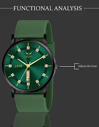 Stylish Green Silicone Analog Watch For Men-thumb1